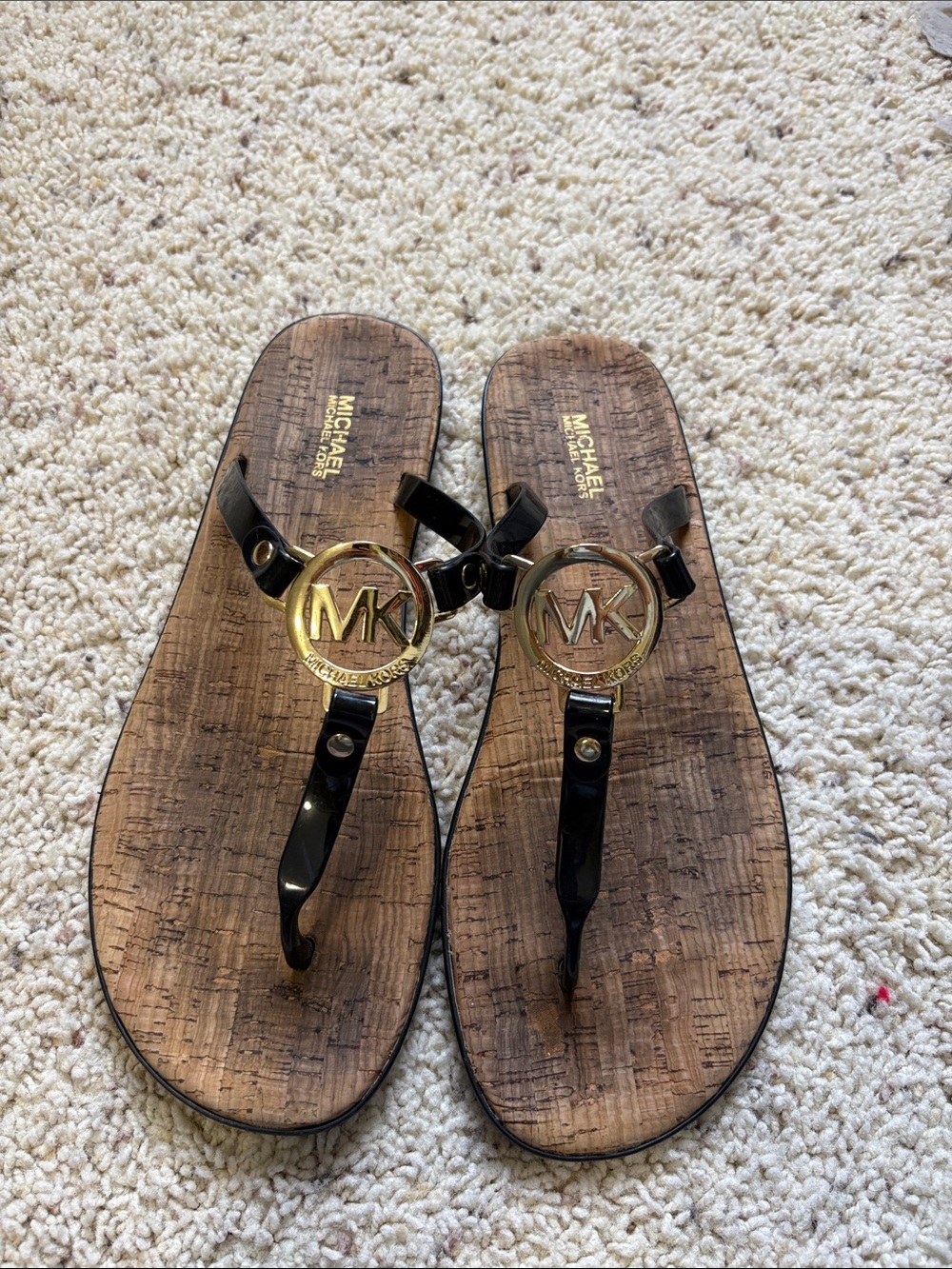 Michael Kors Sandals with Gold MK Medallions